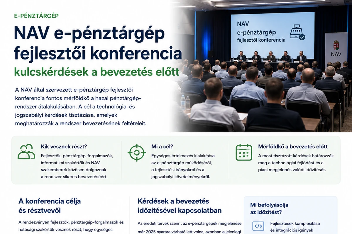 NAV e-pénztárgép-fejlesztői szakmai konferencia és egyeztetés