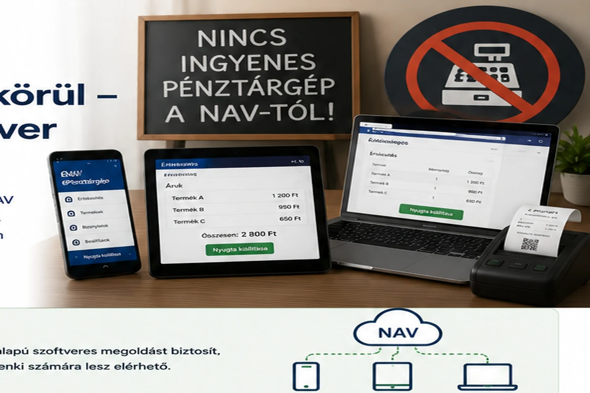 NAV ePénztárgép alkalmazás saját mobiltelefonon, tableten és nyomtatóval